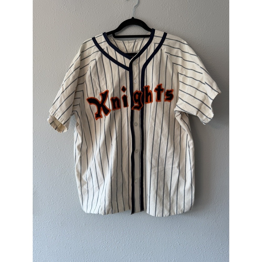 VTG EMPIRE NY NEW‎ YORK KNIGHTS Cotton BASEBALL JERSEY SZ XXL #9